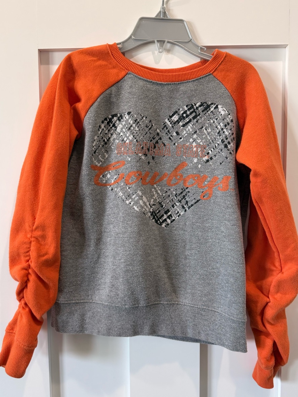 Girls' Gray & Orange Oklahoma State 'Cowboys' Heart Sweatshirt